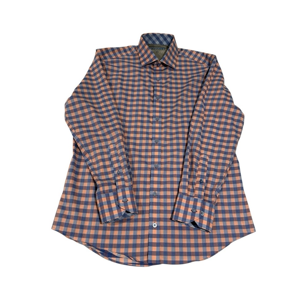 Twillory Tailored For The Hustle Performance Shirt‎ Plaid Trim Fit Sz 16 32/33